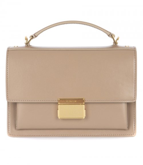 VENEZIA BAG IN BEIGE BOARDED LEATHER WITH GOLD DETAILS