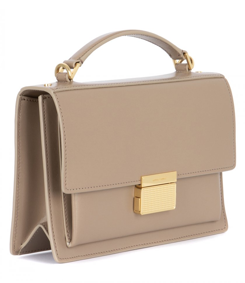 VENEZIA BAG IN BEIGE BOARDED LEATHER WITH GOLD DETAILS