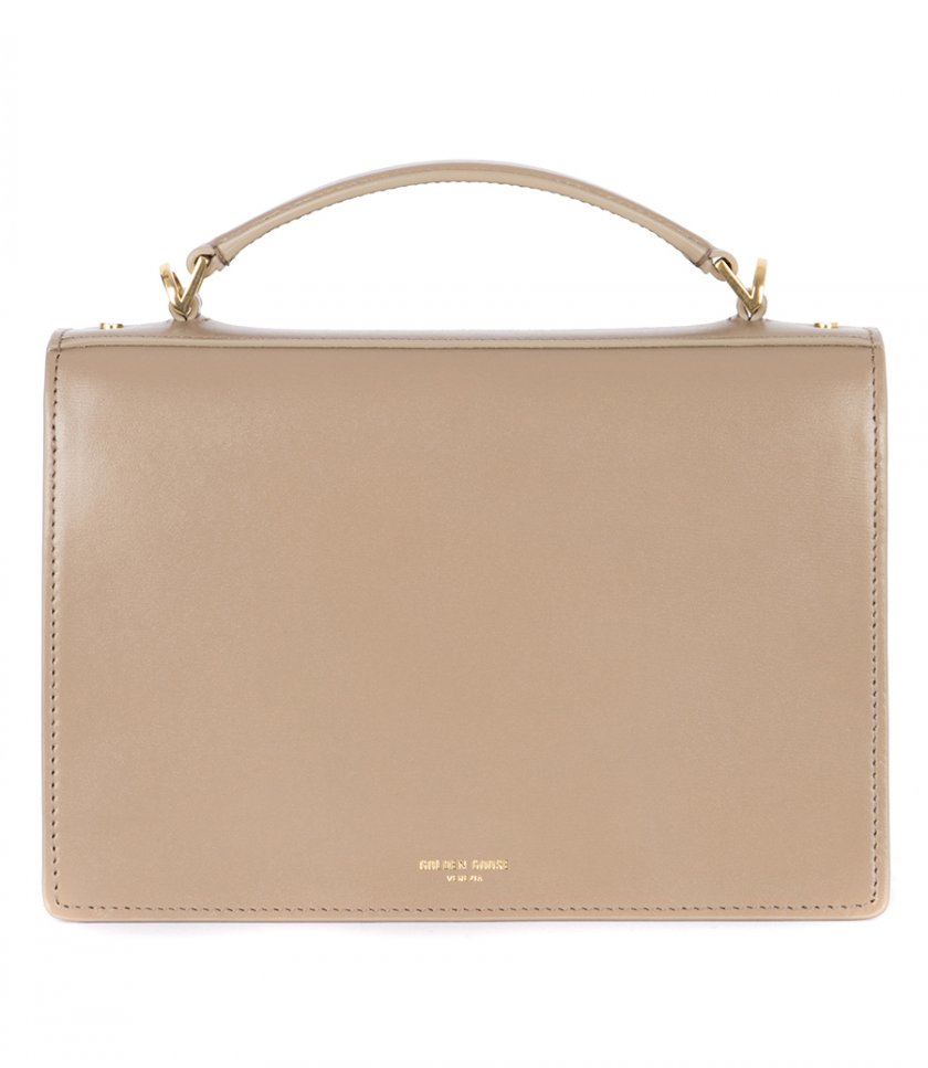 VENEZIA BAG IN BEIGE BOARDED LEATHER WITH GOLD DETAILS