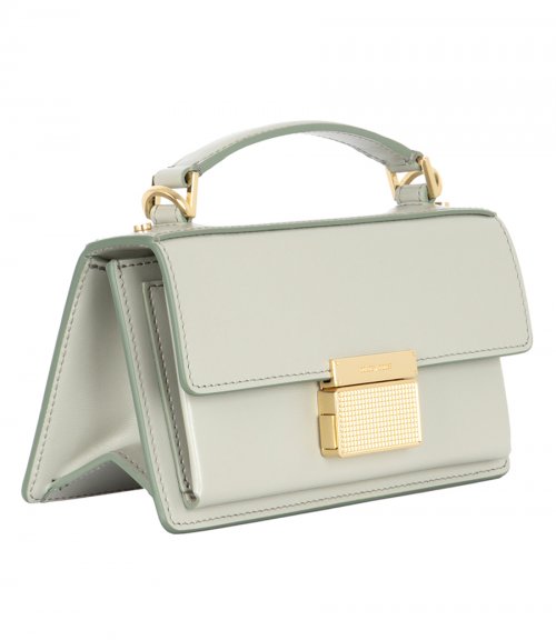 SMALL VENEZIA BAG IN MINERAL-GRAY BOARDED LEATHER WITH GOLD DETAILS