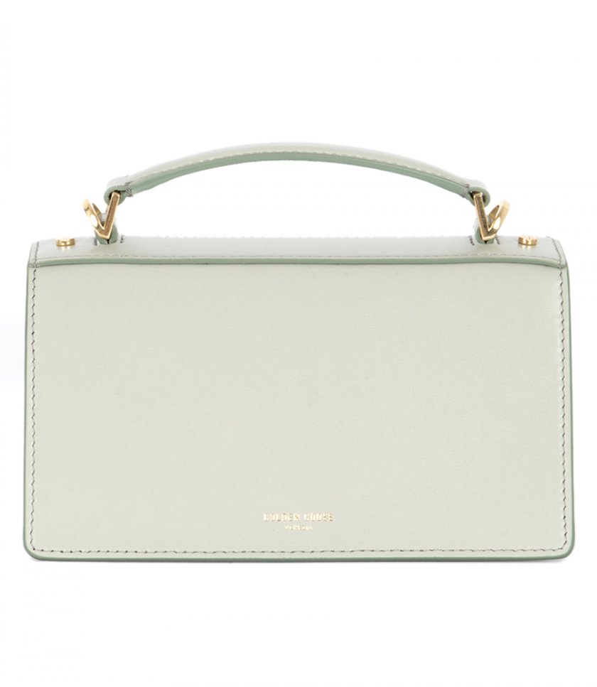 SMALL VENEZIA BAG IN MINERAL-GRAY BOARDED LEATHER WITH GOLD DETAILS