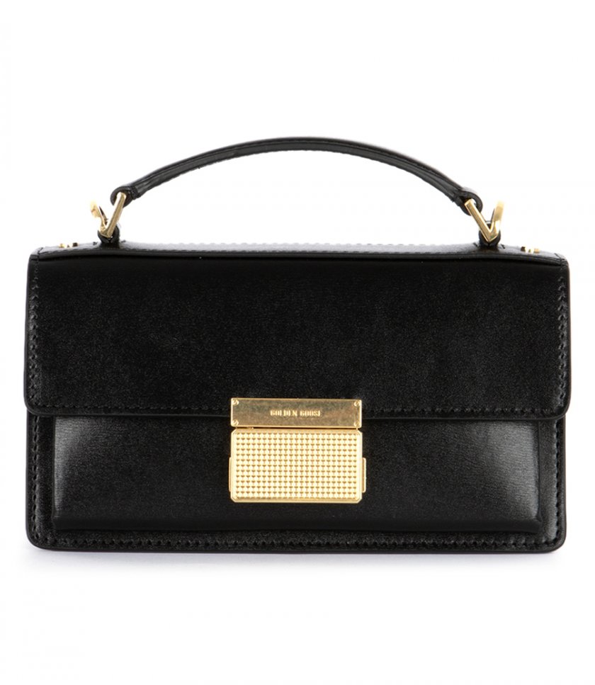 SHOULDER - SMALL VENEZIA BAG IN BOARDED LEATHER WITH GOLD DETAILS