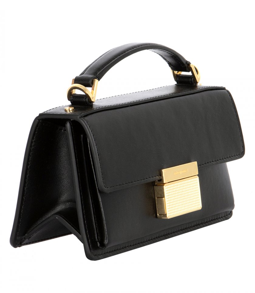 SMALL VENEZIA BAG IN BOARDED LEATHER WITH GOLD DETAILS