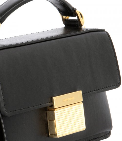 SMALL VENEZIA BAG IN BOARDED LEATHER WITH GOLD DETAILS