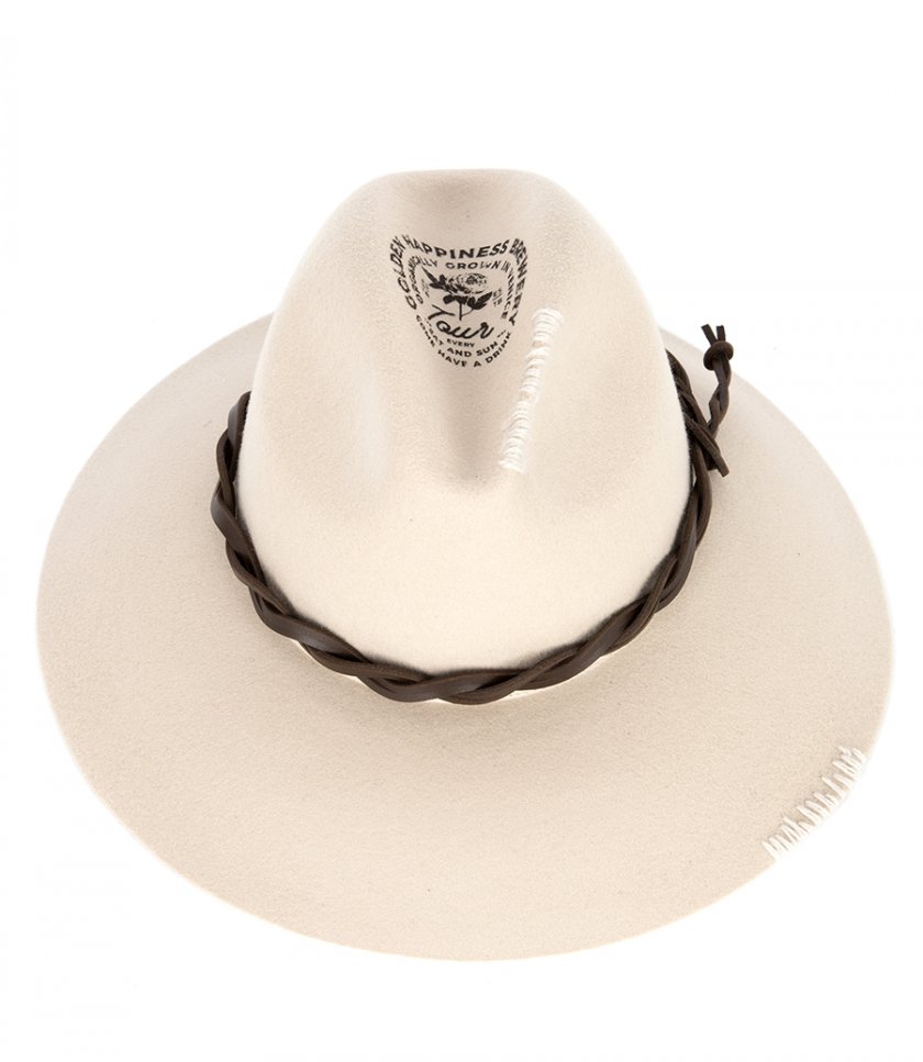 JOURNEY STAMP PRINT FEDORA HAT