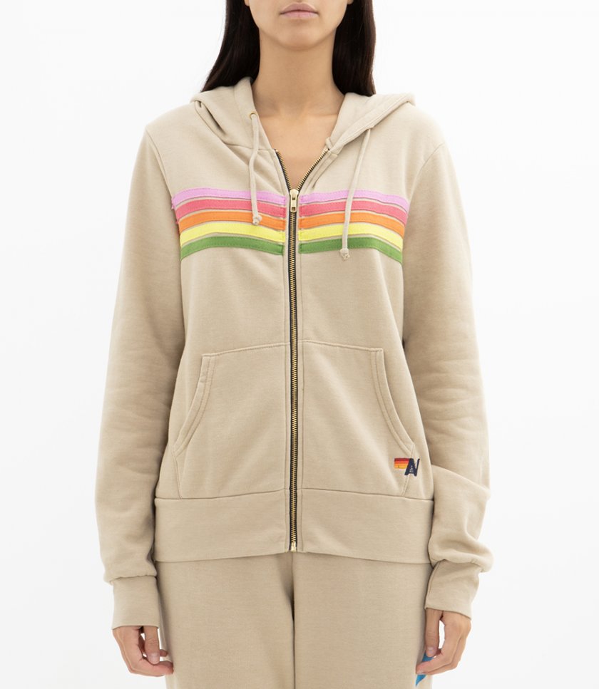 5 STRIPE ZIP HOODIE