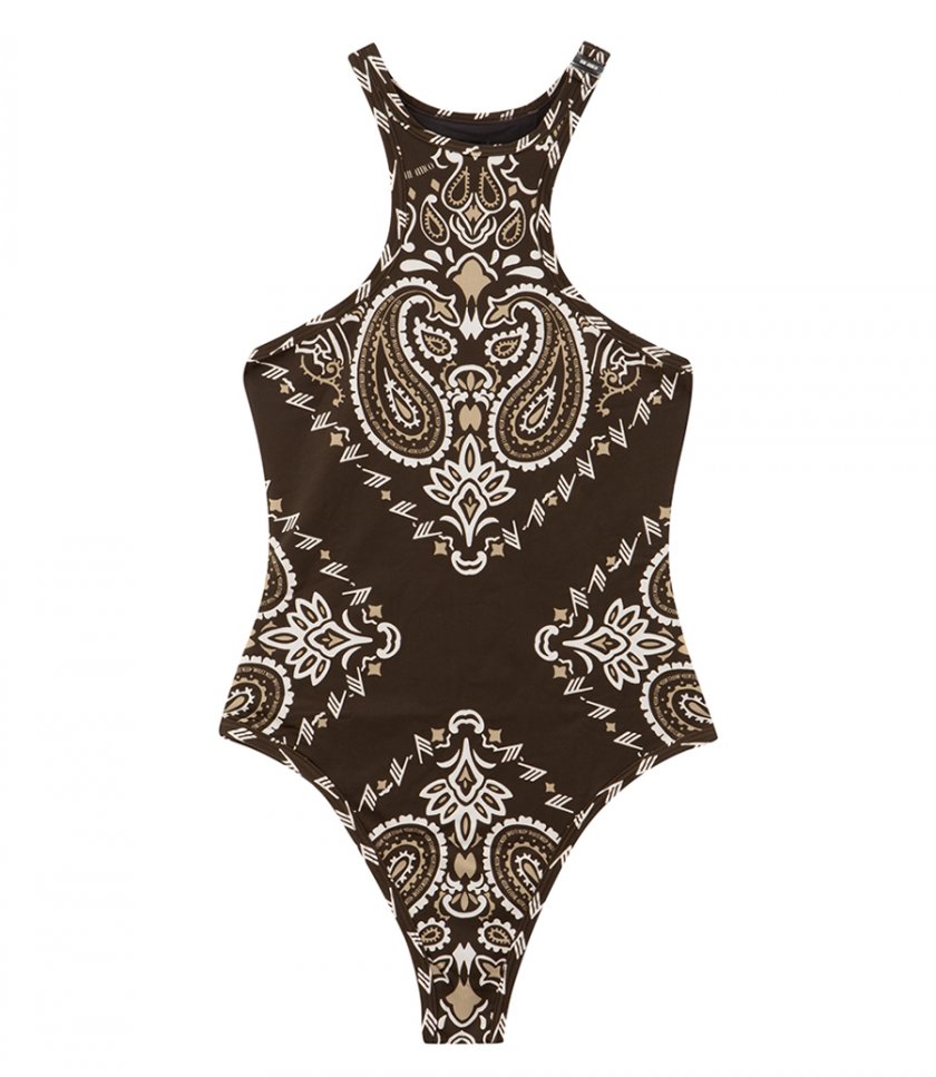 JUST IN - BROWN, BEIGE AND WHITE ONE PIECE