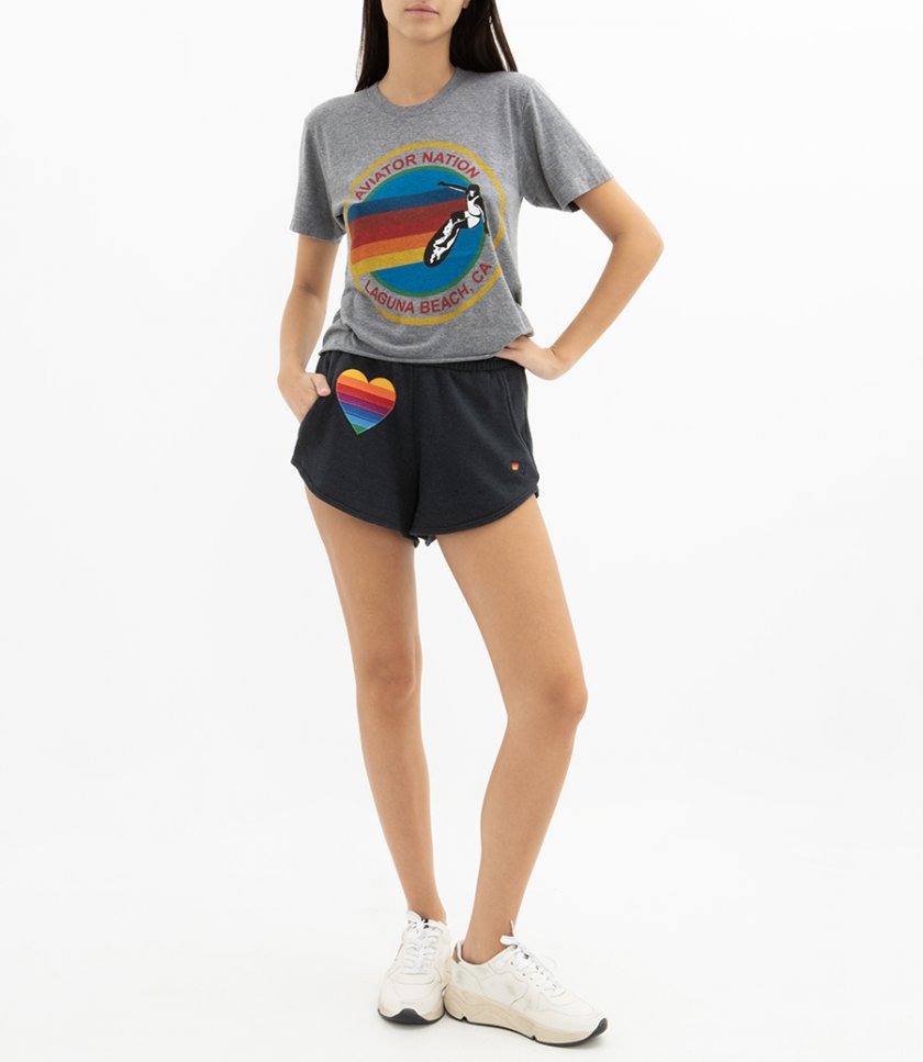 STITCH LOUNGER RAINBOW HEART SHORTS