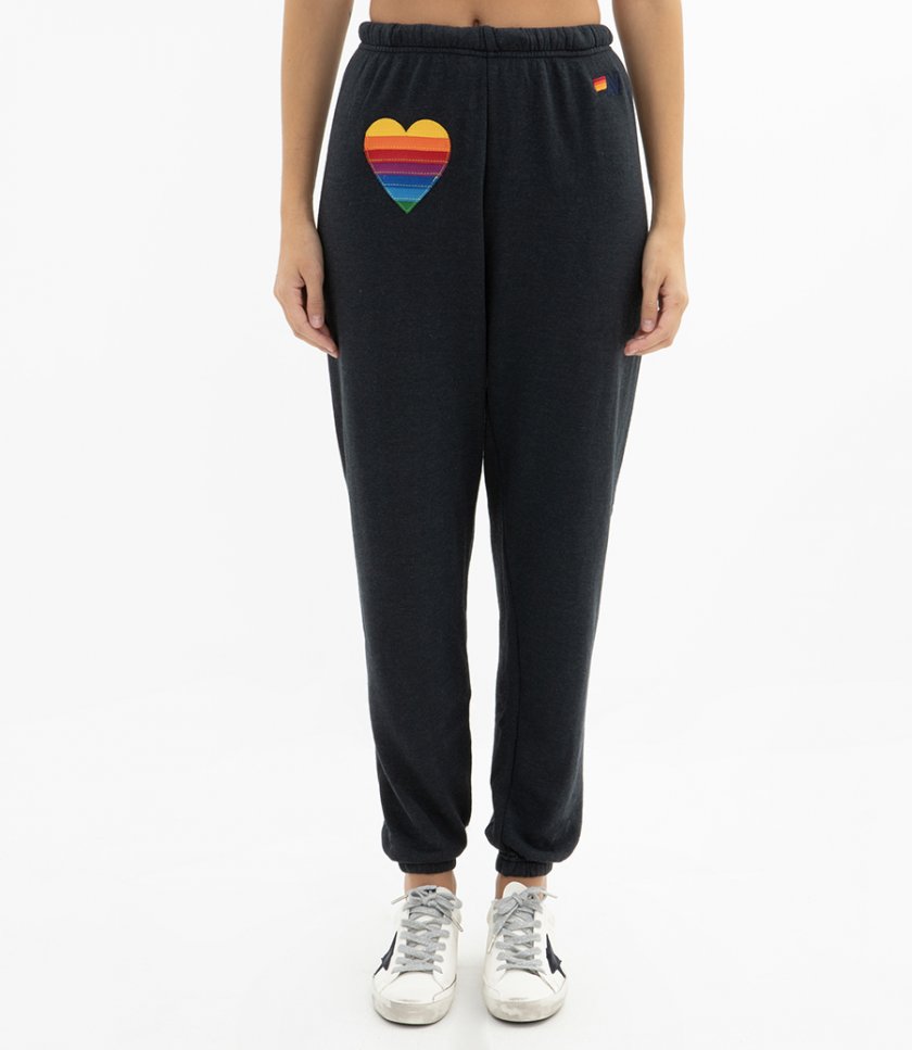 WOMEN'S RAINBOW HEART STITCH SWEATPANTS