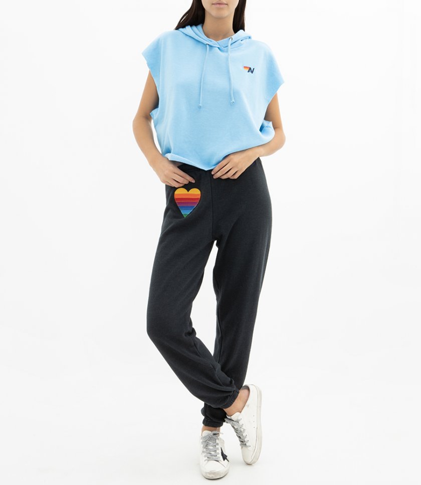 WOMEN'S RAINBOW HEART STITCH SWEATPANTS