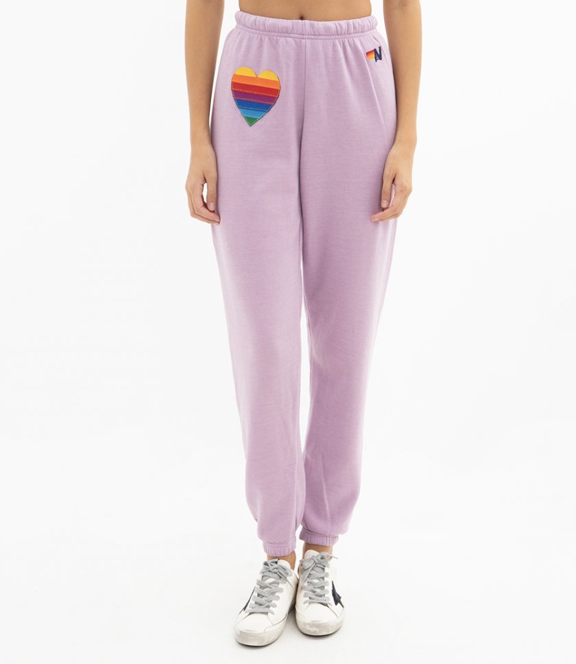 WOMEN'S RAINBOW HEART STITCH SWEATPANTS