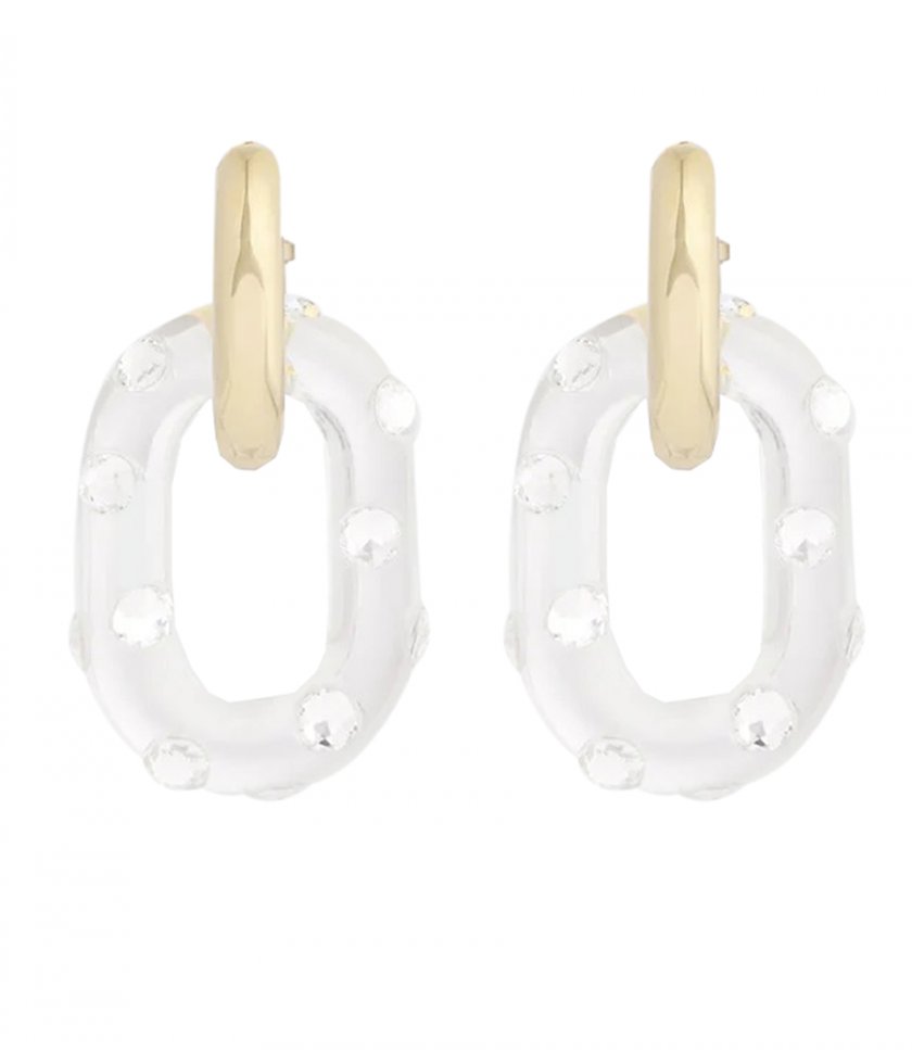 OVERSIZED XL LINK RHINESTONE EARRINGS