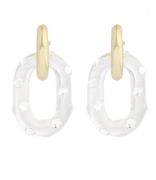 OVERSIZED XL LINK RHINESTONE EARRINGS