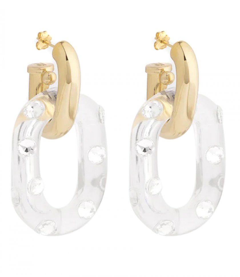 OVERSIZED XL LINK RHINESTONE EARRINGS