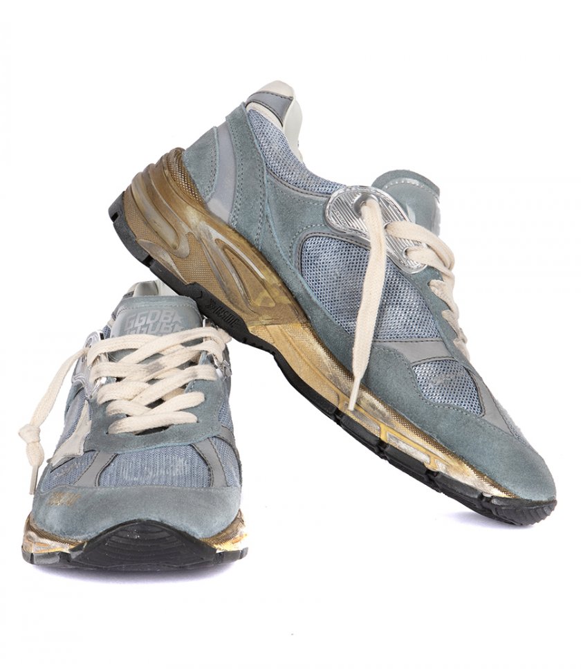 BLUE SILVER SUEDE RUNNING DAD