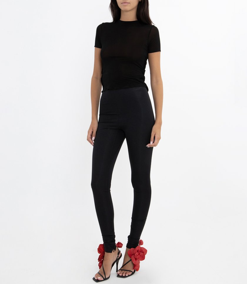 MESH RUCHED BACK T-SHIRT