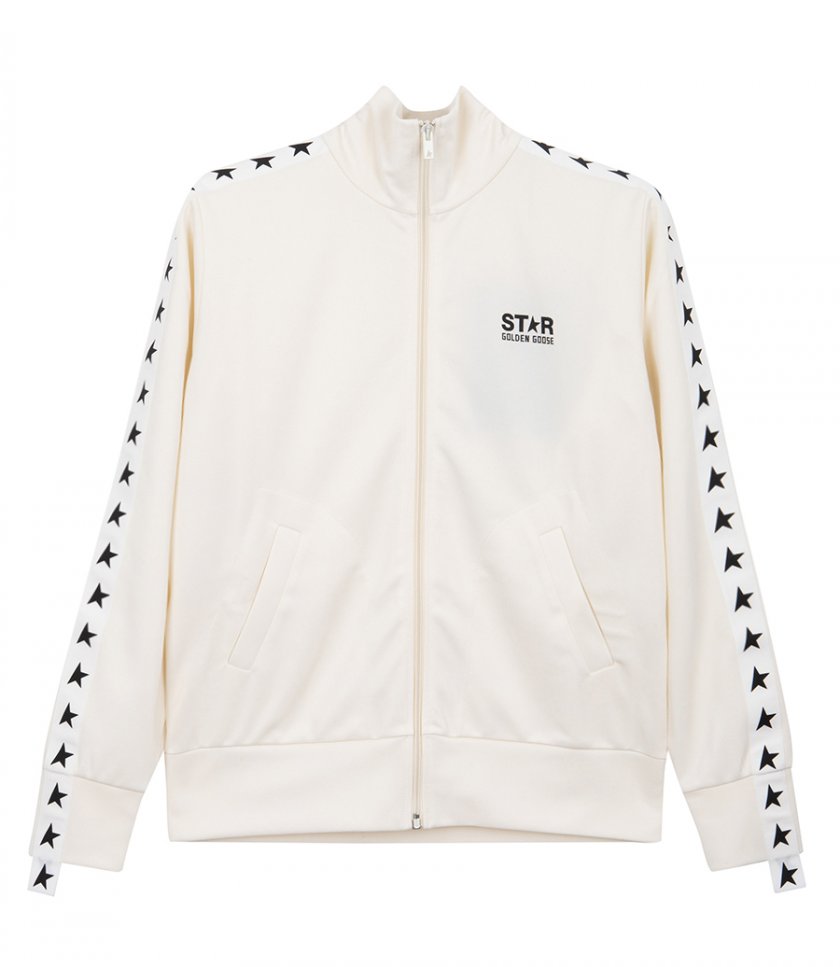 GOLDEN GOOSE  - STAR COLLECTION WOMEN’S WHITE ZIPPED SWEATSHIRT