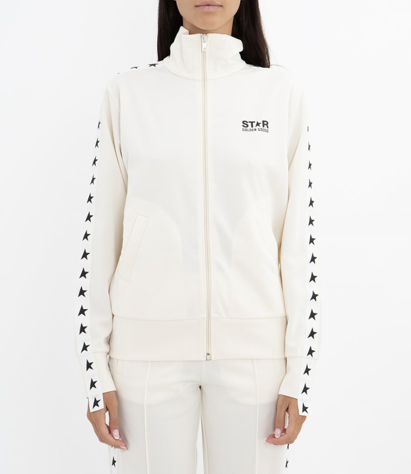 STAR COLLECTION WOMEN’S WHITE ZIPPED SWEATSHIRT