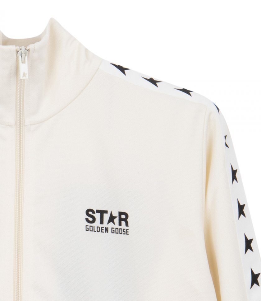 STAR COLLECTION WOMEN’S WHITE ZIPPED SWEATSHIRT