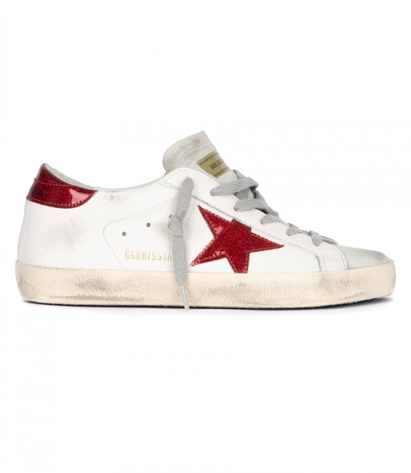 GOLDEN GOOSE  - RED GLITTER STAR SUPER-STAR