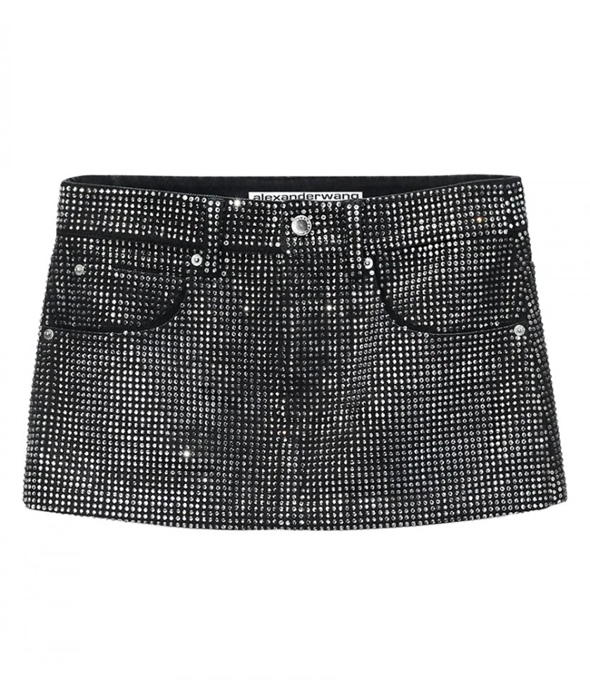 ALEXANDER WANG - MINI SKIRT ALL OVER CRYSTAL