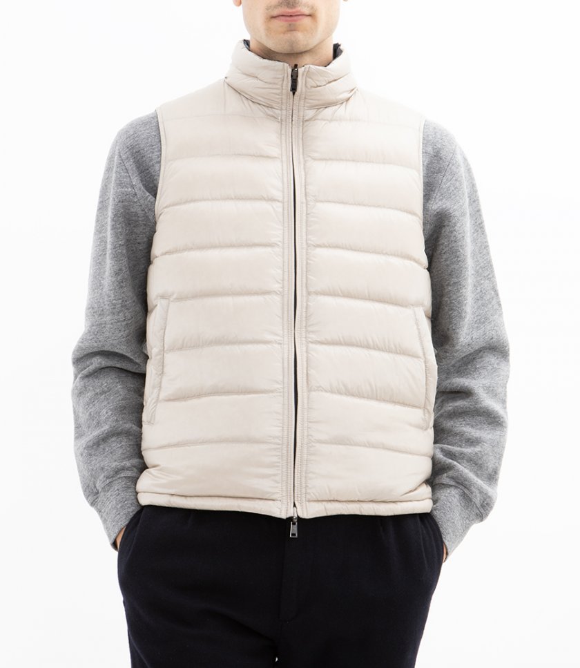 REVERSIBLE SLEEVELESS JACKET IN NYLON ULTRALIGHT