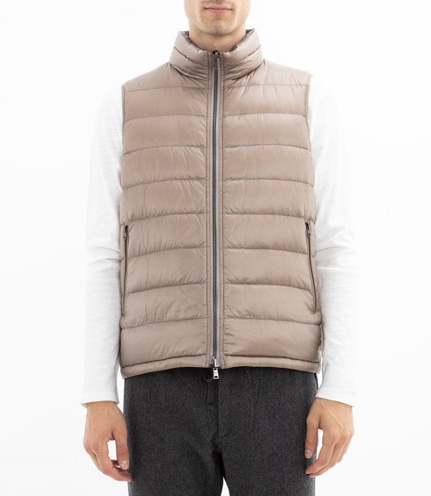 REVERSIBLE SLEEVELESS JACKET IN NYLON ULTRALIGHT