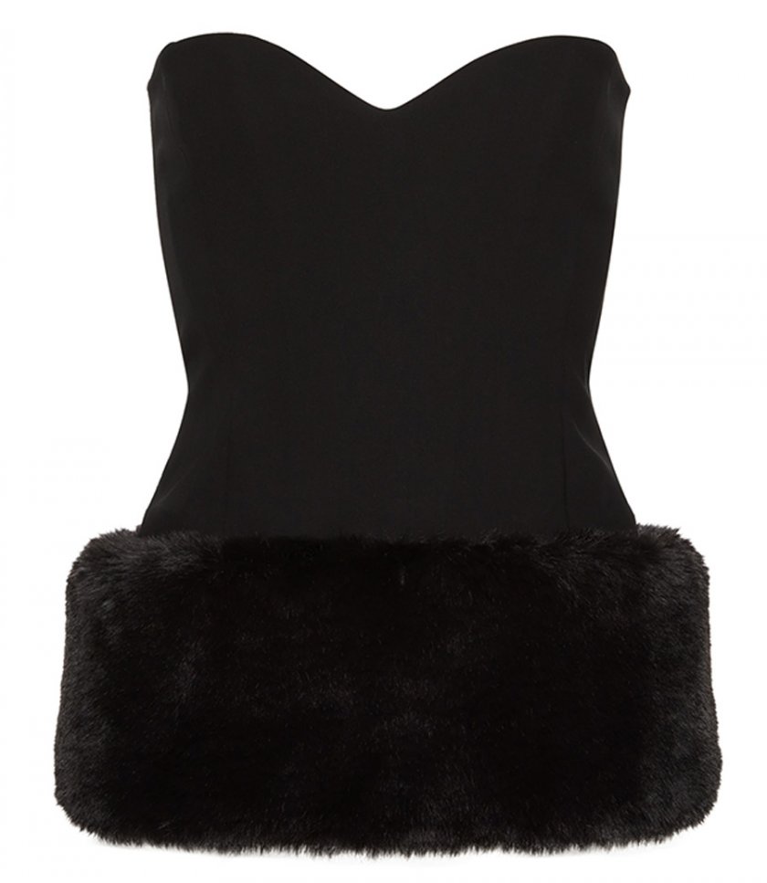 JUST IN - FAUX-FUR TRIM CORSET