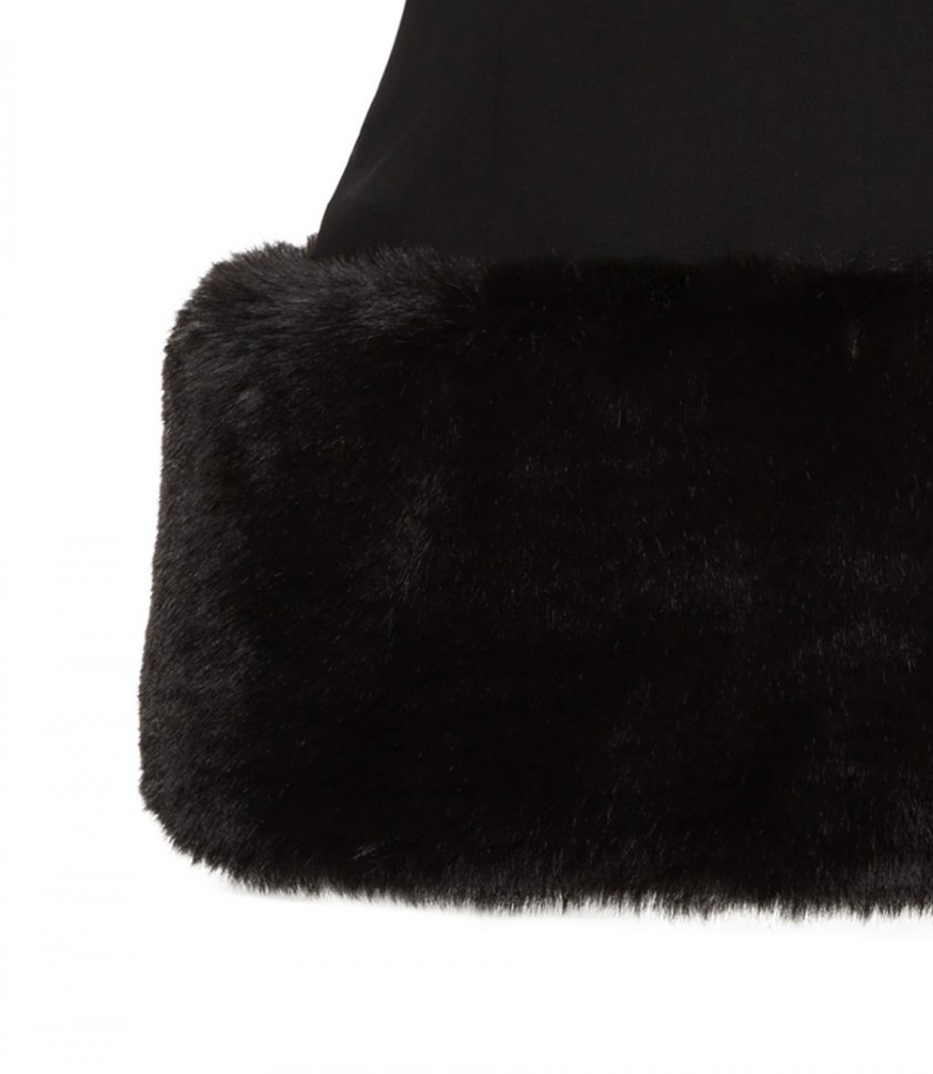 FAUX-FUR TRIM CORSET