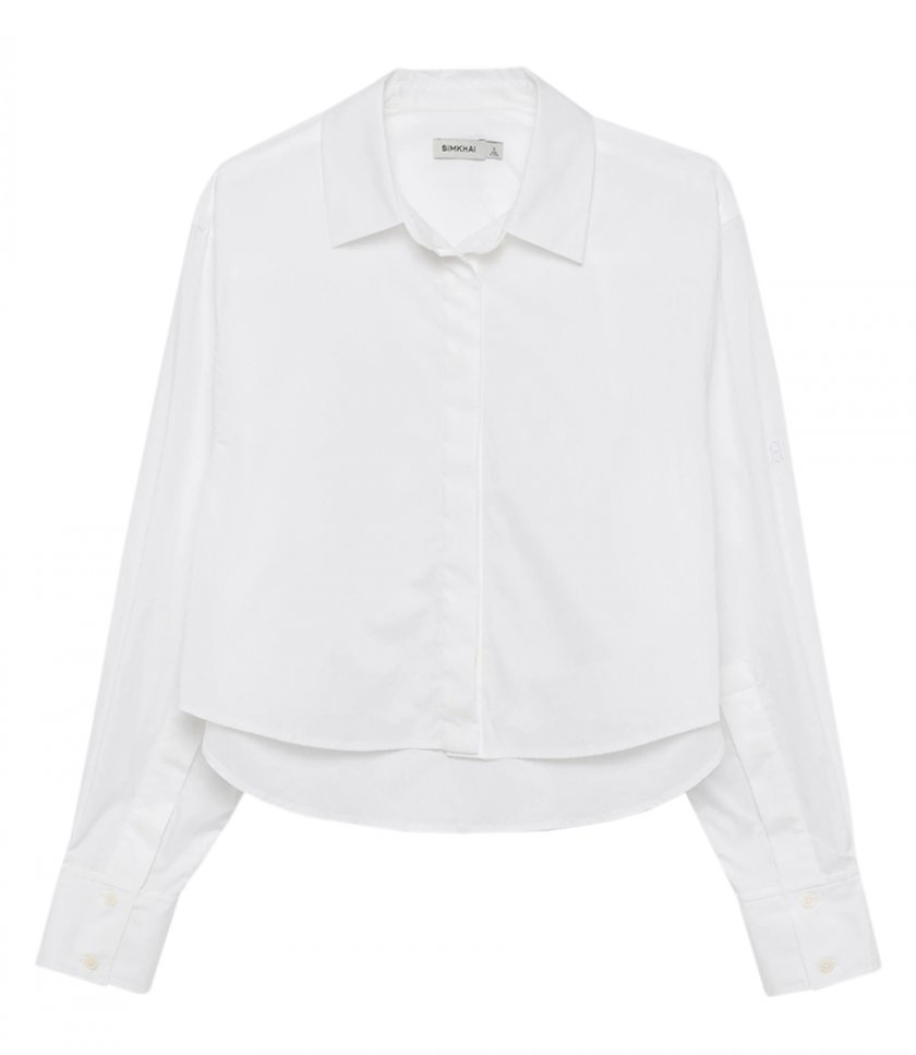 SIMKHAI - RENATA CROPPED BUTTON SHIRT