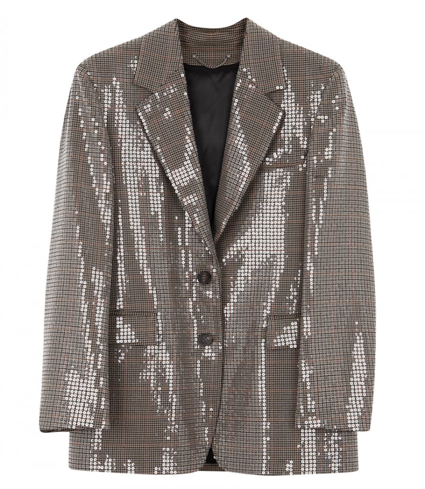 CLOTHES - HOUNDSTOOTH JACKET WITH ALL-OVER SEQUIN EMBROIDERY