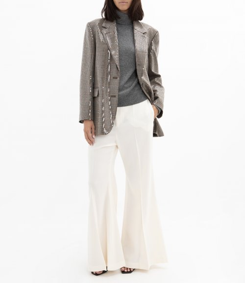 HOUNDSTOOTH JACKET WITH ALL-OVER SEQUIN EMBROIDERY