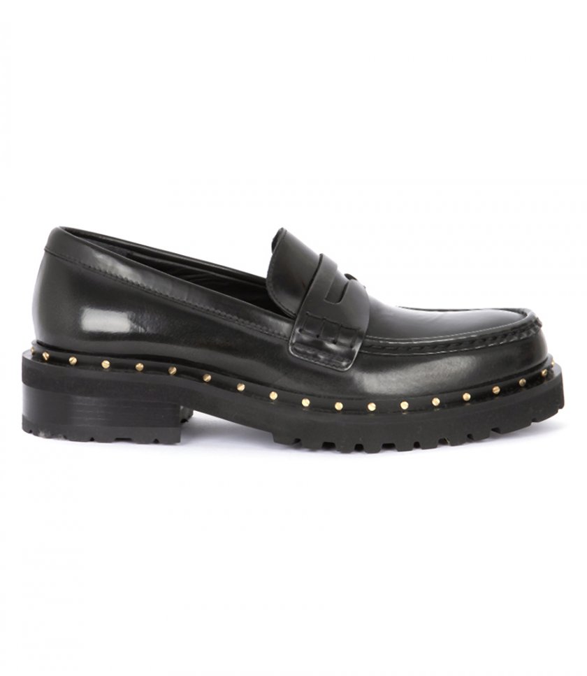 JUST IN - CHUNKY LOAFERS IN STUDDED BLACK LEATHER