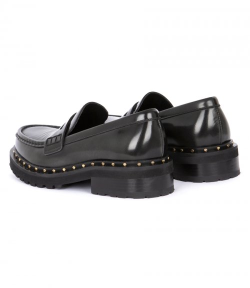 CHUNKY LOAFERS IN STUDDED BLACK LEATHER