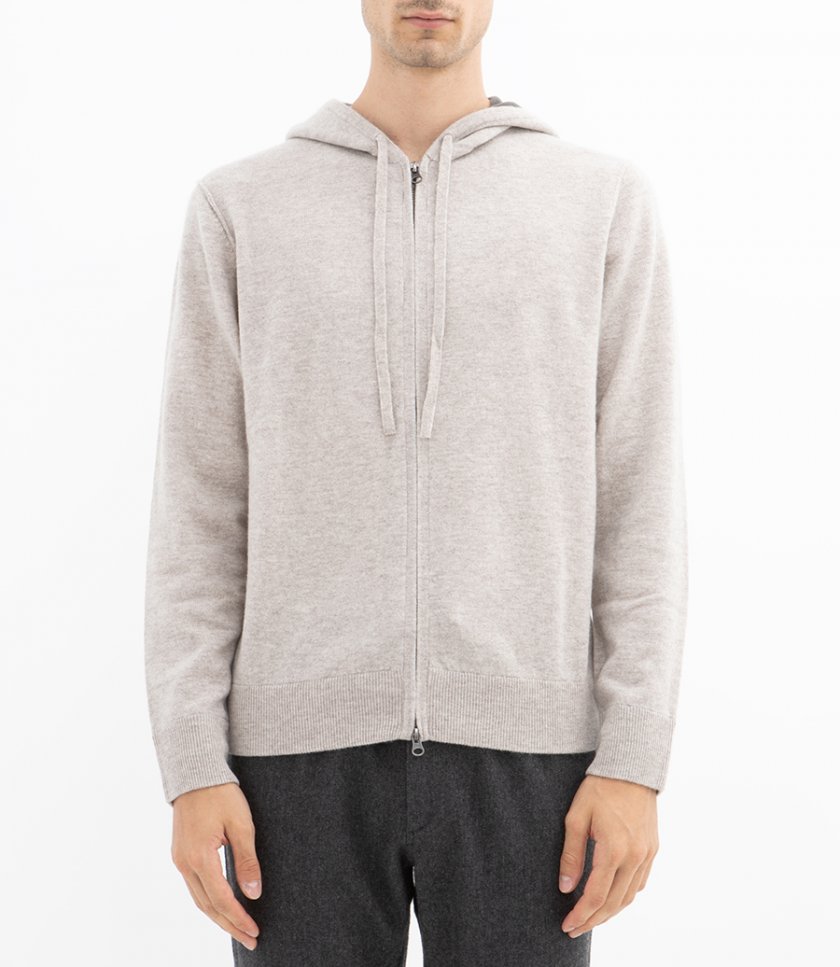 WOOL & CASHMERE ZIP HOODIE