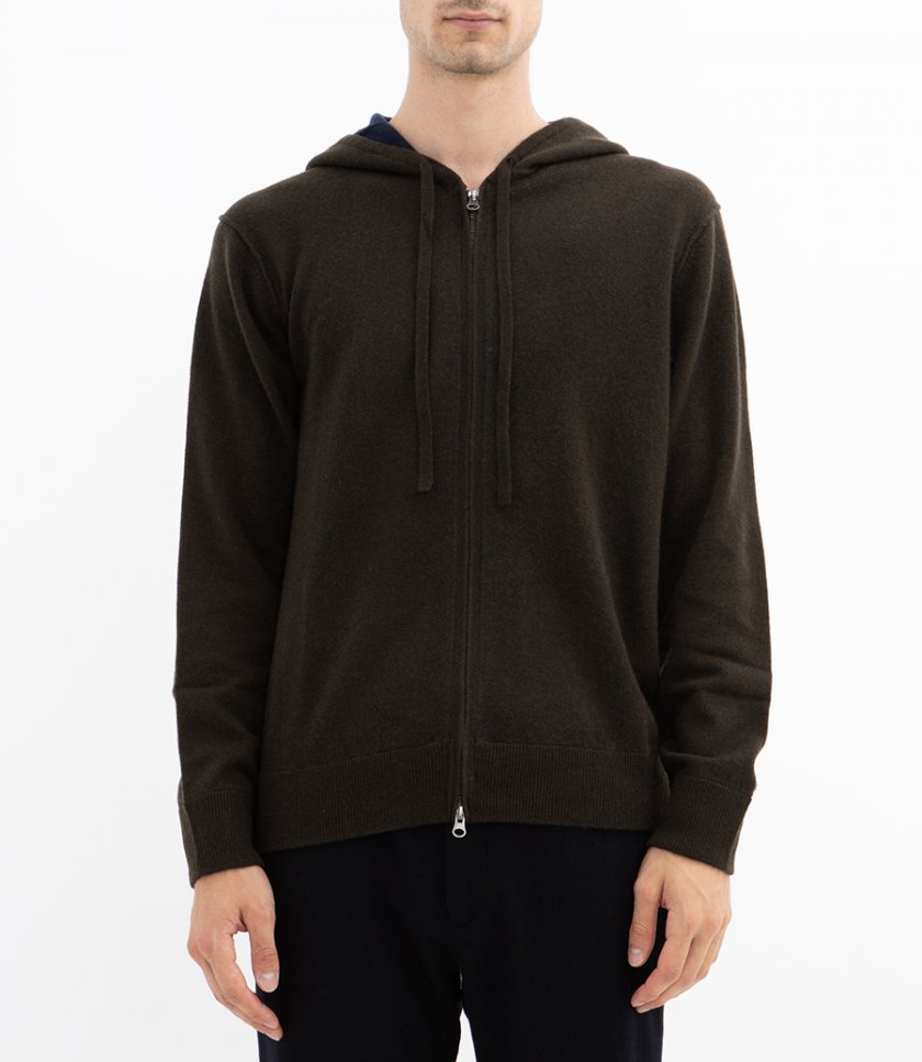 WOOL & CASHMERE ZIP HOODIE