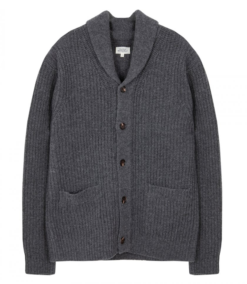 KNITWEAR - RIB SHAWL CARDIGAN