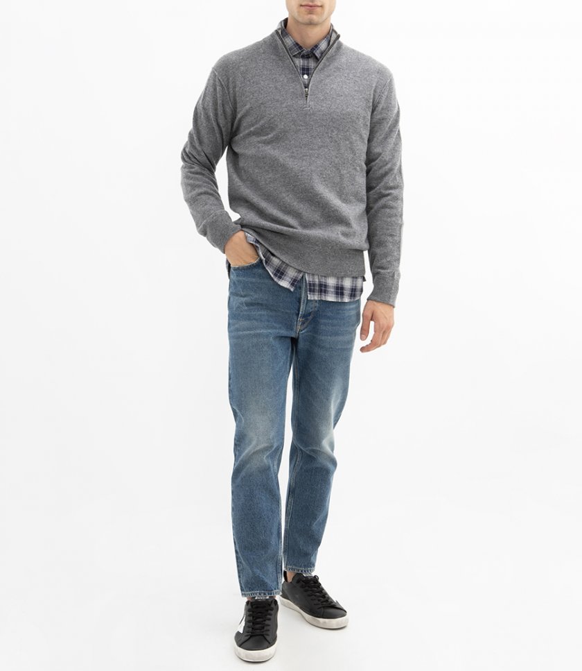 WOOL & CASHMERE TRUCKER SWEATER