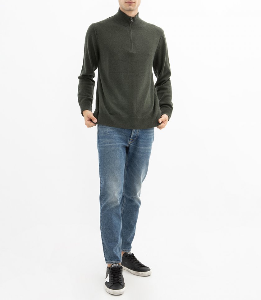 WOOL & CASHMERE TRUCKER SWEATER