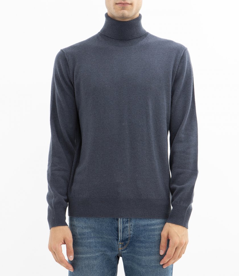 WOOL & CASHMERE ROLL NECK SWEATER