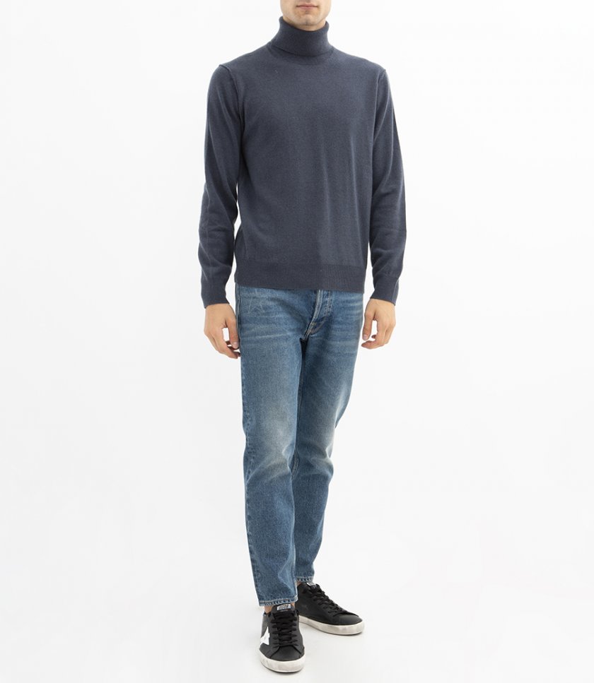 WOOL & CASHMERE ROLL NECK SWEATER