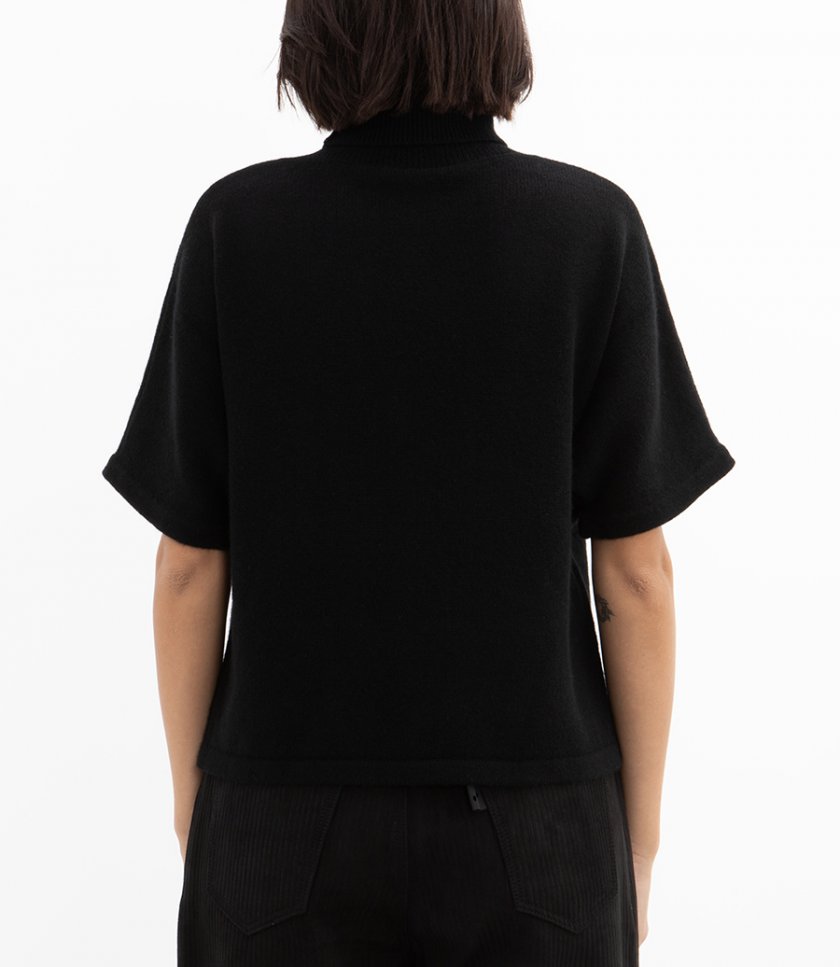 CASHMERE TURTLE NECK SS TOP