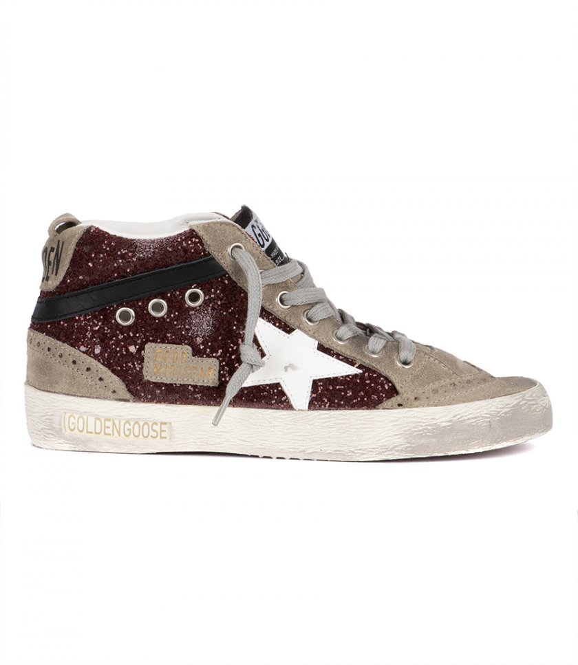 GOLDEN GOOSE  - DARK RED GLITTER MID STAR