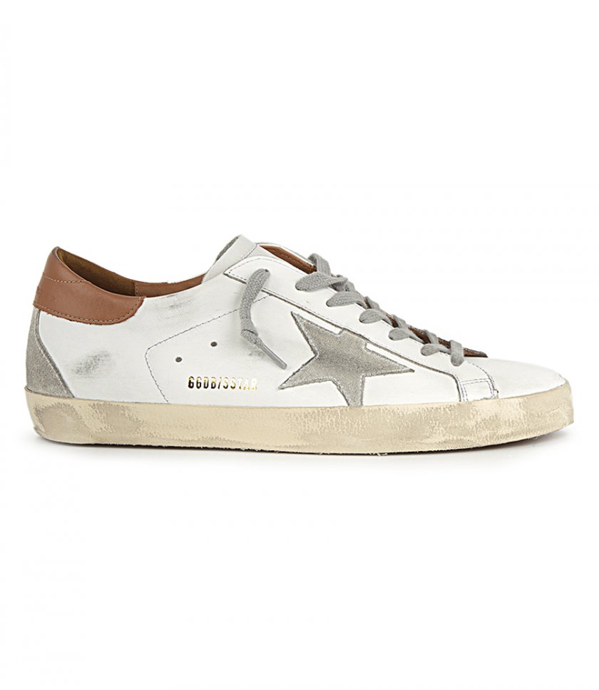 GOLDEN GOOSE  - LIGHT BROWN HEEL SUPER-STAR