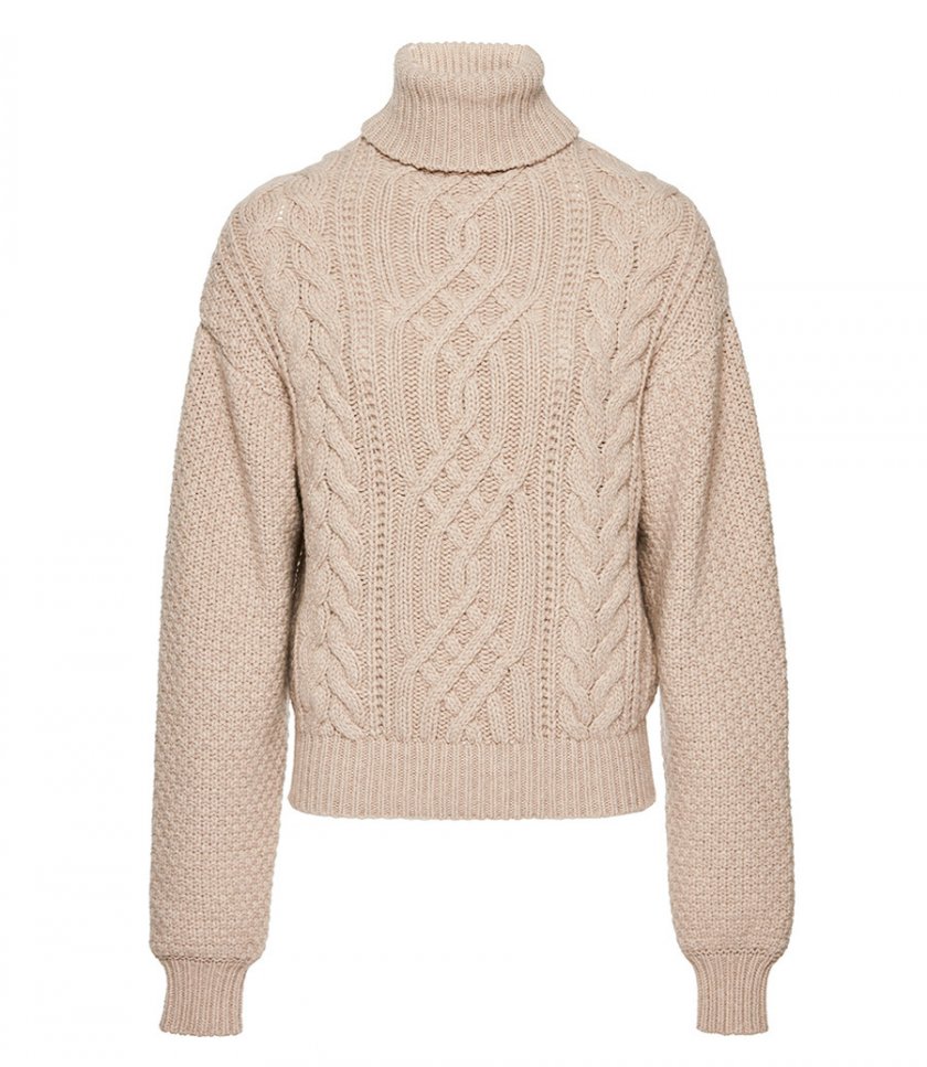 JUST IN - CASHMERE CABLE TURTLENECK SWEATER