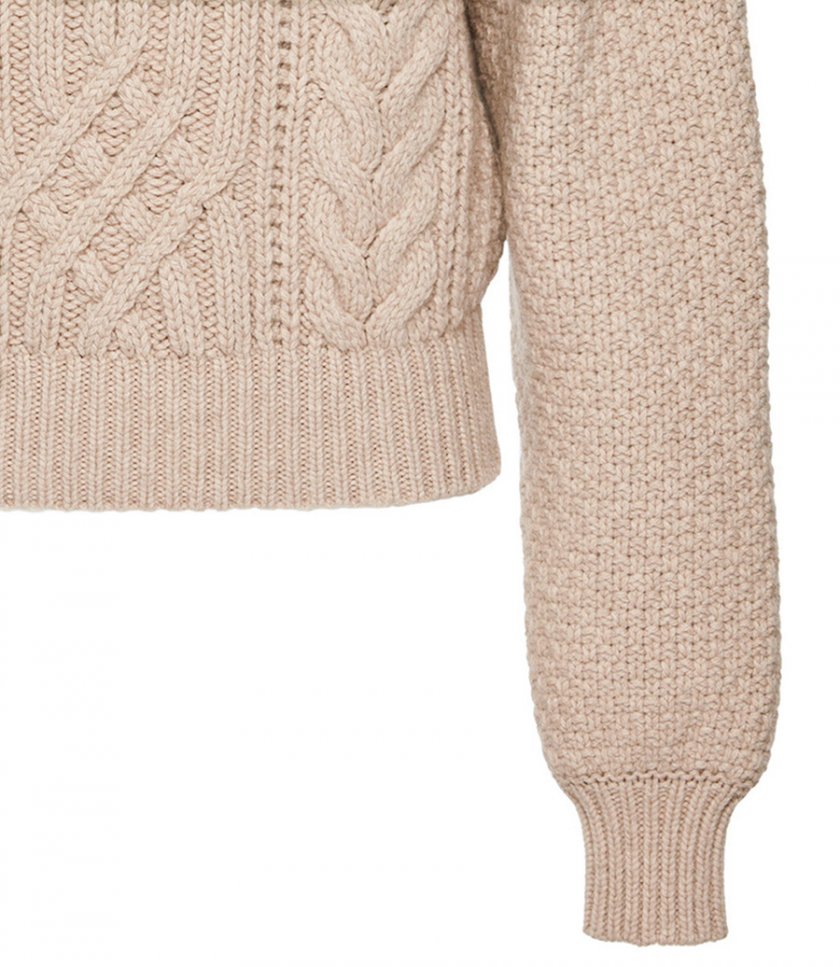 CASHMERE CABLE TURTLENECK SWEATER