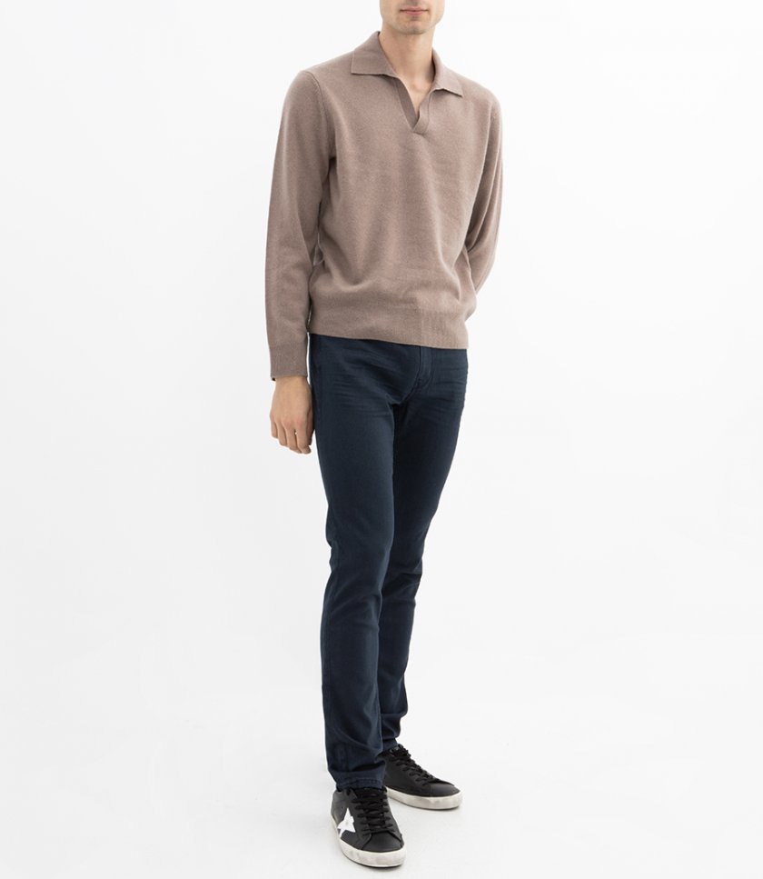 DOWNING CASHMERE JOHNY COLLAR POLO