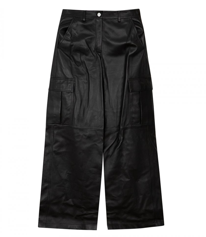 PANTS - WIDE-LEG CARGO PANT IN LEATHER