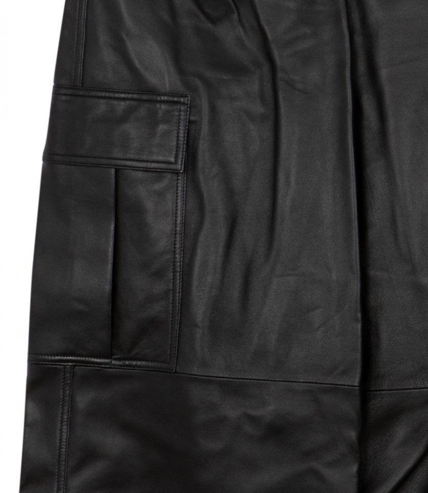 WIDE-LEG CARGO PANT IN LEATHER