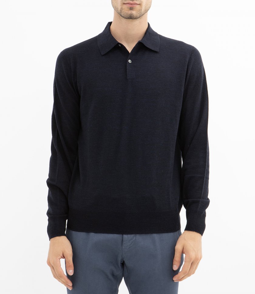 MERINO POLO PULLOVER